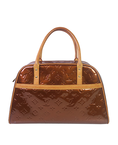 Tomkins Bowling Bag, &pound;225, Handbags, Bronze, Patent Leather, Front view